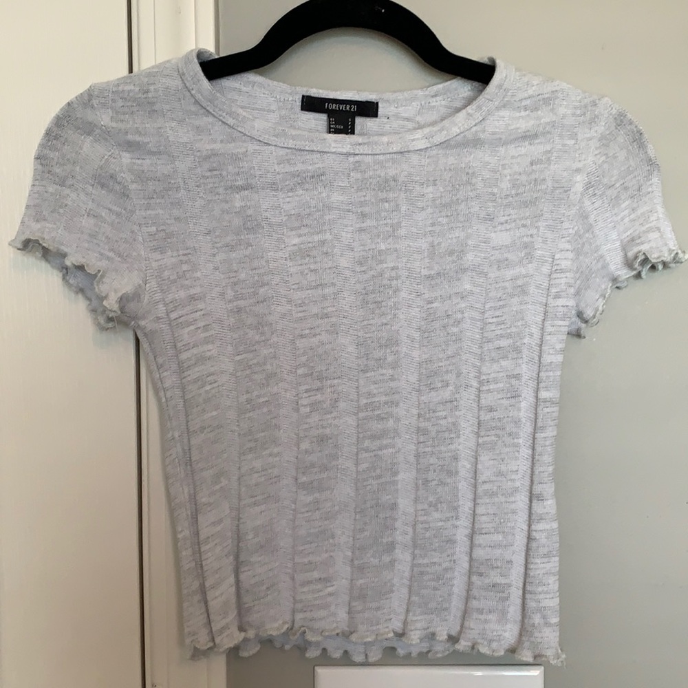 Forever 21 Gray Slim Fit Crop Top